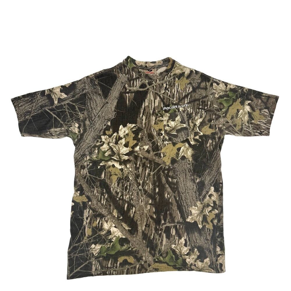 Mossy Oak Size XXL VTG Y2K Breakup Camo Pocket T-Shirt Hunting “POLAR KRAFT”